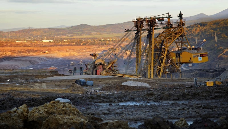 Coal mine during the Industrial Revolution